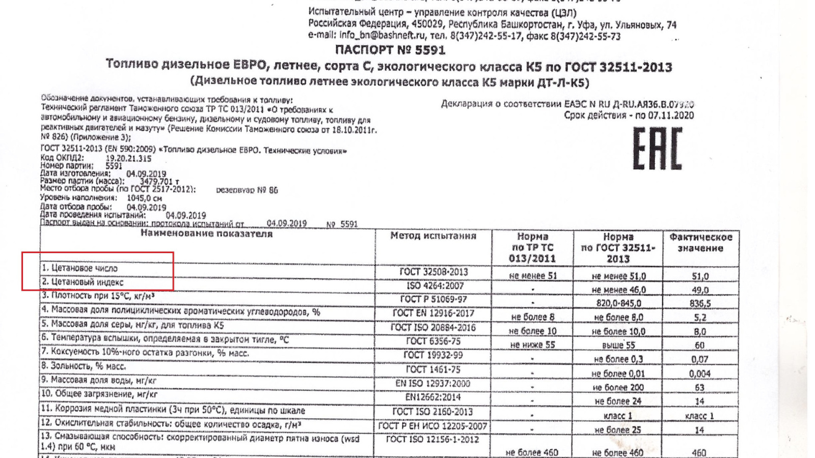 Паспорт качества — обязательный документ, подтверждающий соответствие топлива требованиям ГОСТ.
